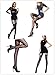 MANZI Womens Black Pattern Sexy Tights Nylon Stocking (XS-M 1/2/4 pair packages as main picture)