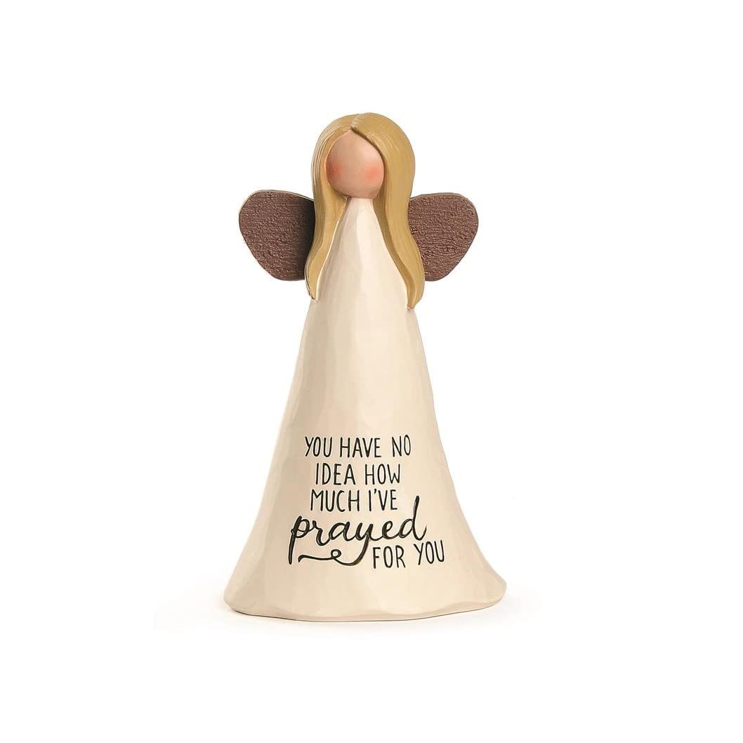 Blossom Bucket Feather & Grace Hand Painted Resin Decorative Figurine - I've Prayed For You