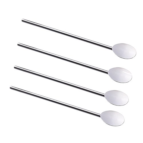 Nrpfell Spoon Straws Stainless Steel by Pack of 4 | Drinking Straws & Stirrers Perfect for Smoothies, Milkshakes, Slush, Tea and Coffee - Thumbnail 7