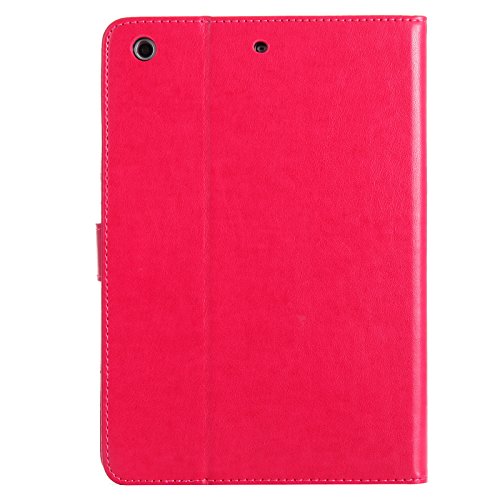 iPad Mini 2 Mini 3 Case, LittleMax(TM) Lightweight PU Leather Flip Stand Embossed Cat & Tree Case Smart Cover with Auto Wake/Sleep for Apple iPad Mini 3/2/1 [One Free Stylus Pen]-#2 Red - Thumbnail 3