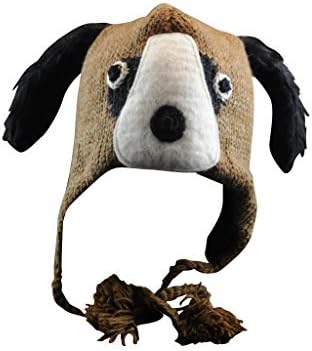 FLOPPY DOG Mohawk Sport 100% Wool Animal Hat Fleece Lined Beanie Ski Cap