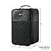 Large Wig Travel Box with Top Handle, Shoulder Strap & Double Zipper, Carrying Case with Removable Head-Holding Base - Black Square Design - by Adolfo Design