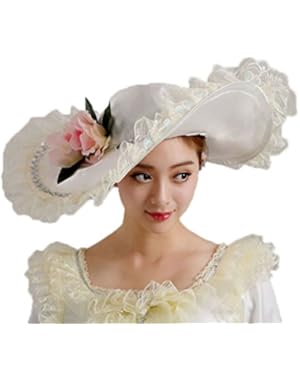 Women's 1800s Era Misses Wide Brim Victorian Hats for Party