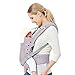 Baby Carrier with Adjustable Hip Seat,Baby Wrap Carrier with Hood, Soft & Breathable Backpack Front and Back for Infants to Toddlers Up to 44 lbs - Gray