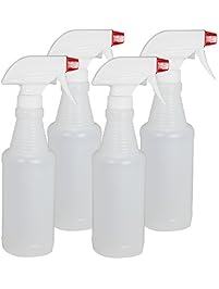 Plastic Spray Bottles Leak Proof Technology Empty 16 oz Value Pack of 4 Made In USA By Pinnacle Mercantile