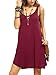 Romwe Women's Sleeveless Summer Swing Tank Sundress Burgundy M