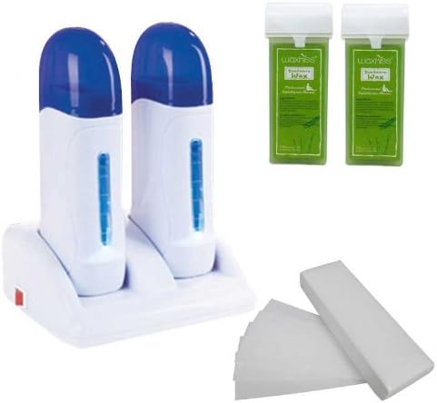Huini Roll-on Double Depilatory Wax Cartridge Heater 2 X 100g Aloe Vera Warmer Hair Removal Waxing Epilate CD- DR-0120-2/RW001-1/805-1