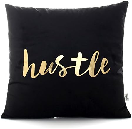 Kingla Home Decorative Square Letters Pillowcases Flannel Bronzing Throw Pillow Covers 18x18 Inch