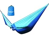 ZLHY Camping Hammock, Parachute Cloth with 2 Shackles, Single Double, Portable Indoor Outdoor Tree Hammock, Parachute Hammock, Backpack, Travel, Beach, Backyard, Hiking