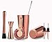 Vinobravo 11-Piece Boston Cocktail Drink Shaker Set Made From 304 Stainless Steel Bar Tools Bartender Kit with Recipe of 30 Classic Mixing Drink (Copper)
