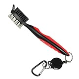 Golf Brush and Club Groove Cleaner by YiwerDer in 6 Different Colors and Packs For Golf Shoes/Golf Club/Golf/Golf Groove /w 2 Ft Retractable Zip-Line Aluminum Carabiner Easily Attaches to Golf Bag