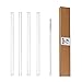 Glass Drinking Straws Set of 4 Straight 9 inches x 10 mm Reusable Healthy Eco Friendly BPA Free Cleaning Brush Included