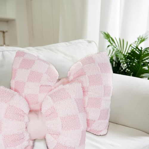 Gujuja 2 Pcs Pink Bow Pillow Big Bow Shaped Cushion Plush Car Lumbar Pillow Aesthetic Home Decor Throw Pillows for Room Bed Sofa Couch Decor at Amazon