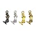 Julie Wang 100 Pieces Mixed Alloy Mermaid Back Charms Small Size for Bracelet Necklace Pendant Jewelry Making 4 Colors