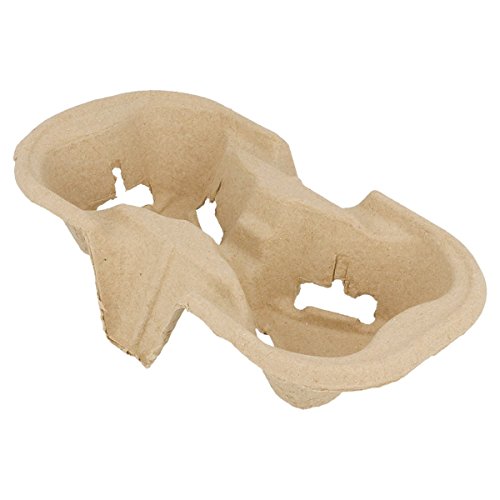 Cup Carrier, 2 Cups 21X10,5 Cm Natural Cardboard - 100 Units