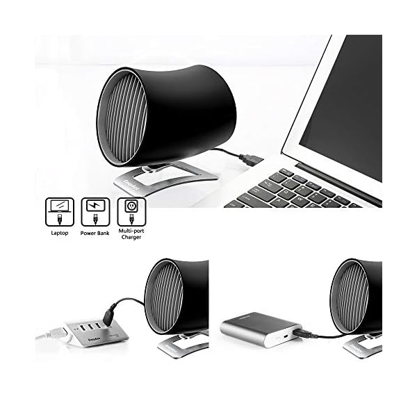 EasyAcc-Small-Personal-USB-Fan-Portable-Mini-Table-Desk-Fan-With-Double-blades-Touch-Control-Adjustable-Whisper-Cooling-Fan-Desktop-Personal-Fan-Two-Speed-for-Home-Office--Black EasyAcc [Update Touch Small Personal USB Fan - Portable Mini Table Desk Fan With Double-blades Touch Control Adjustable…