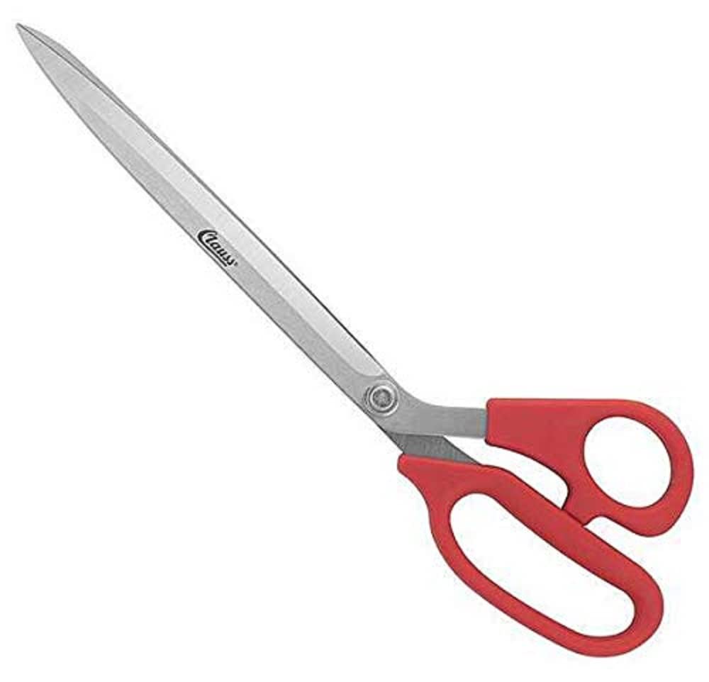 Clauss 18190 Angled Scissors, wallpapering scissors, 29.3 cm, red