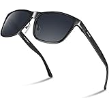 PAERDE Classic Retro Polarized Sunglasses for Men Women Metal Frame Sun Glasses (Black)
