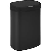 BestOffice | 13 Gallon Plastic Trash Can with Lid | Black | Automatic Touchless Garbage Can | Quite Close | Waterproof &amp; Easy to Clean | For Kitchen, Bathroom, Home or Office
