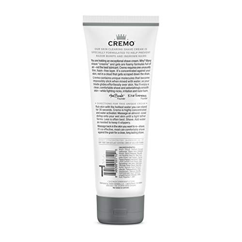 Cremo Unscented Shave Cream With Skin Clearing Formula, Helps Prevent
