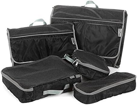 TravelSmith Smart Pack Organizers 5-piece Kit ~ Black