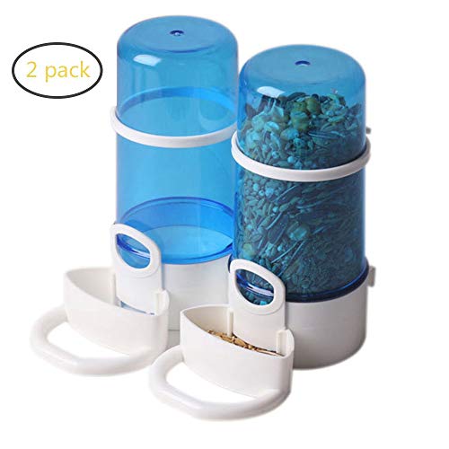 PINVNBY Automatic Pet Feeder  Food Container Feeder  Bird Feeding Food Water Dispenser  for Small Animals, Guinea Pig, Rabbit, Bird and Mini Hedgehog.(2 Pack)