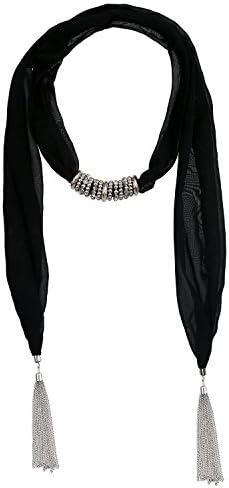 LERDU Gift Idea Lovely Plain Skinny Scarf Necklace for Women Fashion Long Pendant jewelry Accessories Ladies Black