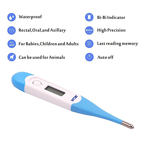 image for VCE 2-PACK Digital Medical Thermometer Fast 15 Seconds Reading for Ora