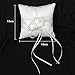 Tinksky 1515cm Lovely Flower Buds Faux Pearls Decor Bridal Wedding Ceramony Pocket Ring Pillow Cushion Bearer with Ribbons (White)