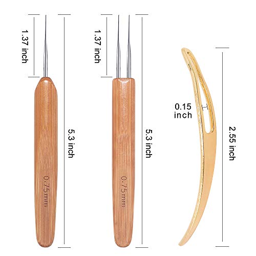 5 Steel+Crochet+Hooks+Dreadlock+0+75mm