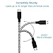 OKRAY Micro USB Charger, 2 Pack 6ft 1.8M Durable Braided Nylon Tangle-Free Micro USB 2.0 Charge Cable Sync Charging Cord for Android, Samsung, HTC, Google Nexus, Sony, Nokia and More (Black White)
