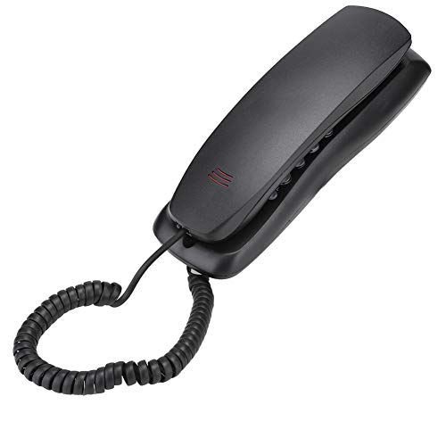 Wired Telephone, Black for English Wired Desktop Wall Phone Landline Telephone for Home Office