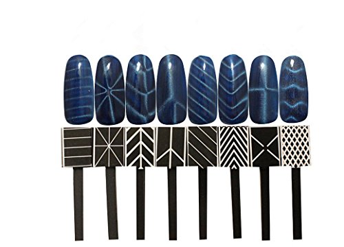 sea-junop Magnet Wand Board Nail Art Tool, Magic 3D Magnetic Plate 10pcs/Set, Polish Cats Eyes Nail Beauty - Thumbnail 2