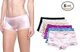 Barbra Lingerie Women's 6 Pack Various Style of Comfortable Satin Panties (XXX-Large, Satin Boyshorts)