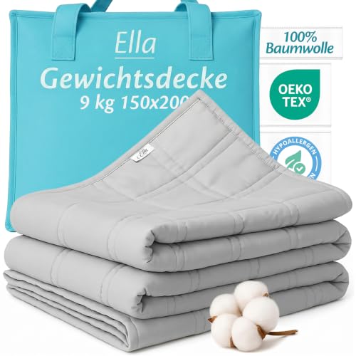 Ella Gewichtsdecke 150x200 9kg Schwere Decke, Therapiedecke Erwachsene