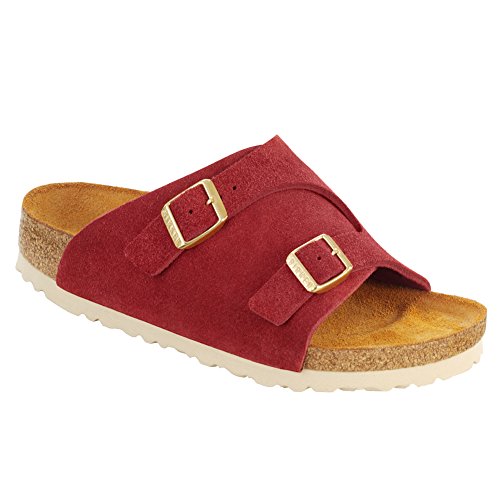 New Birkenstock Zurich Red Suede 38/7-7.5 N Womens Sandals