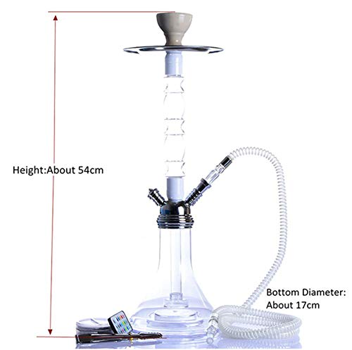 WYYHAA Shisha Set Hookah, 21" Acryl Eleganz Huka mit LED-Leuchten Silikon-Bowl-Schlauch Charcoal Tongs Waschbar Besserer Filtration mit Diffusor – Bild 4