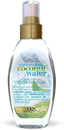 OGX Coconut Water Weightless Hydration Oil Spray 4 oz (Pack of 4)