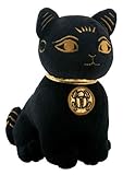 Egyptian Smaller Black and Gold Bastet Cat Kitten Egyptian Stuffed Plush Doll-H 5.25