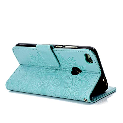 Case Huawei P8 Lite 2017, Bear Village PU Leather Embossed Design Case with Card Holder and ID Slot, Wallet Flip Stand Cover for Huawei P8 Lite 2017 (#2 Green)