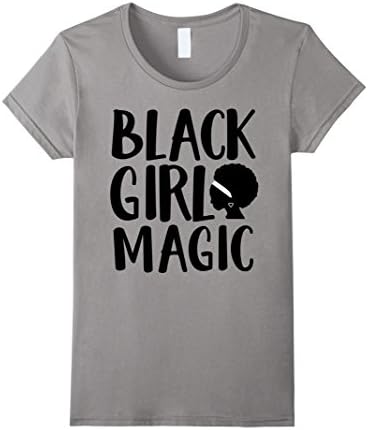 Women's Black Girl Magic Melanin T-Shirt Small Slate