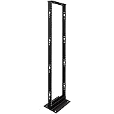 NavePoint 45U 2 Post Open Frame Server Rack for 19 Inch Equipment, AV, Networking, Data & IT Devices, 2-Post Rack 45U 881lbs Weight Capacity, Black