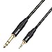 DISINO 1/8 to 1/4 Stereo Cable, Heavy Duty 3.5mm Mini Jack TRS to 6.35mm Jack TRS Audio Interconnect Path Cord Lead - 6.6 feet