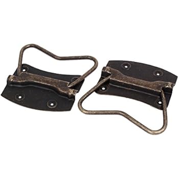 uxcell Wooden Box Chest 103mmx102mmx8mm Metal Puller Handles Bronze Tone 2pcs