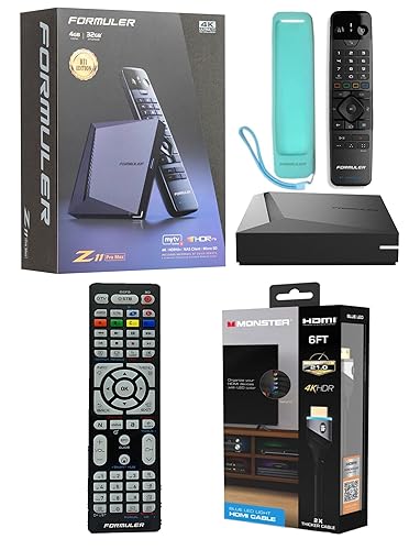Formuler Z11 Pro Max 4K Android 11 4GB Ram 32GB Storage with Universal Bluetooth Voice Remote & Premium Protective Silicone Remote Cover + Monster 4K HDMI Cable