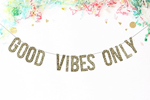 Good Vibes Only Gold Glitter Banner Bedroom Decor Bedroom