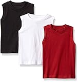American Hawk Big Boys 3 Piece Pack Muscle T-Shirt, Marled Dark Red/White/Black, 8