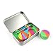 2-5ml Silicone Wax Container and Tools Container Jars Stainless Steel Wax discrete Tin With Extra Carrying Case (Rainbow)