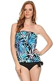 Dippin' Daisy's Women Bandeau Blouson Tankini w/ High Waist Bottom - Made in USA