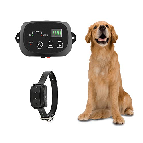 TTPet Electric Dog Fence,In-ground/Aboveground Pet Containment System,IP66 Waterproof&Rechargeable Collar,Shock&Tone Correction,Support 1 Dog